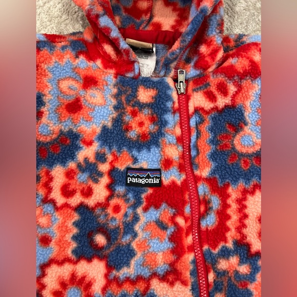 Patagonia Fleece Floral Bunting With Hood Front Zipper Closure Cozy - Picture 3 of 11